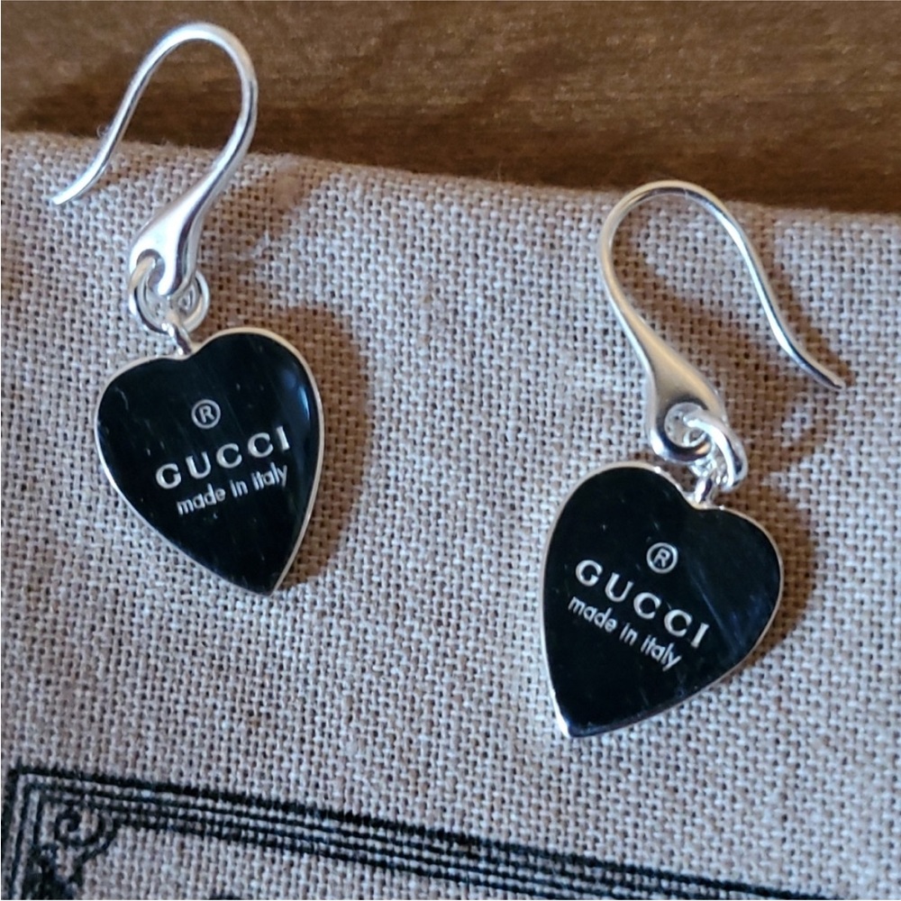 Gucci Silver Heart Earrings - Picture 3 of 5